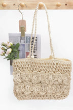 Faux Straw Multi Flower Tote Bag | Mixtshop LLC