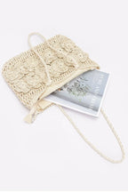Faux Straw Multi Flower Tote Bag | Mixtshop LLC