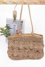Faux Straw Multi Flower Tote Bag | Mixtshop LLC