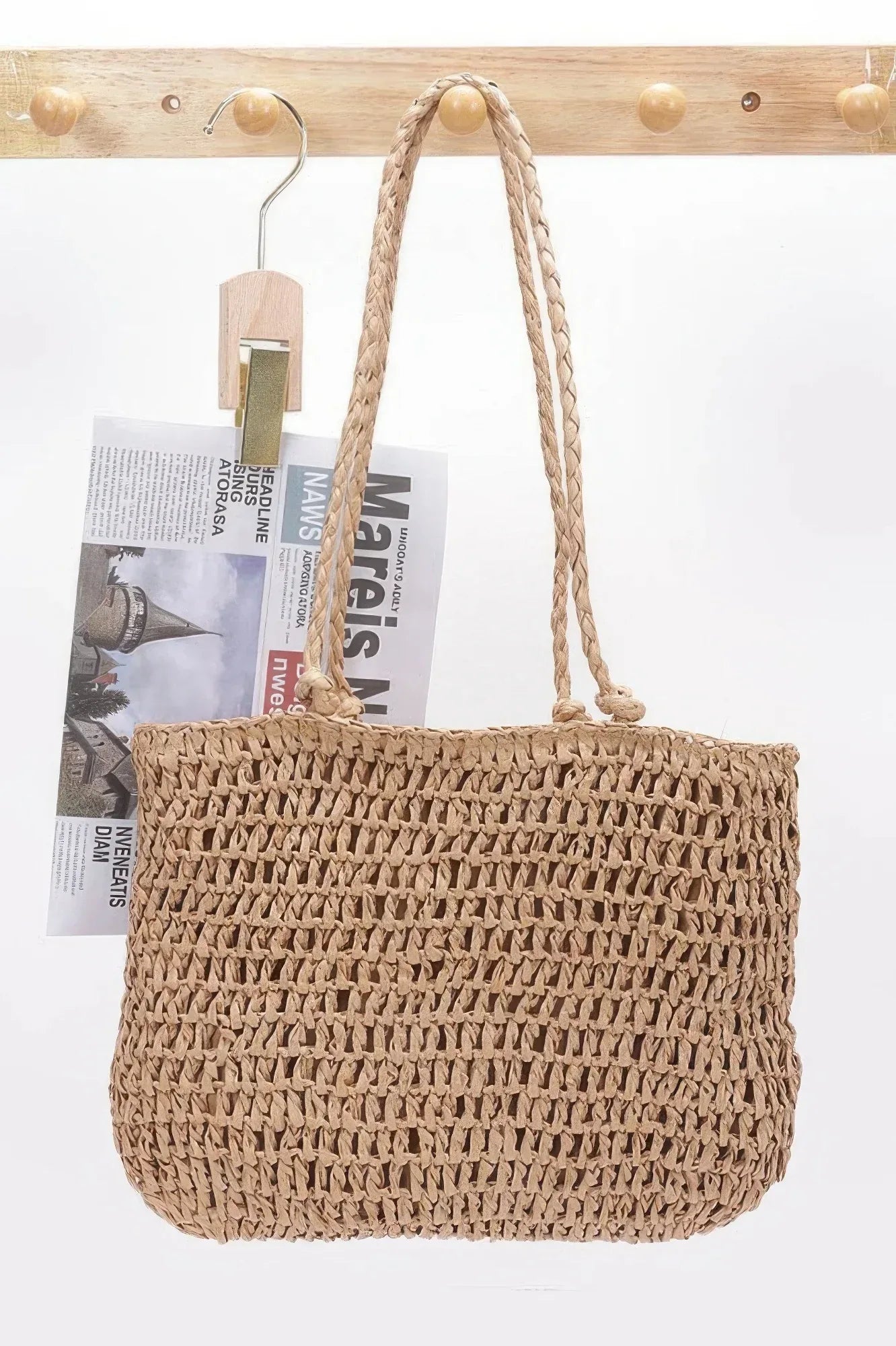 Faux Straw Multi Flower Tote Bag | Mixtshop LLC