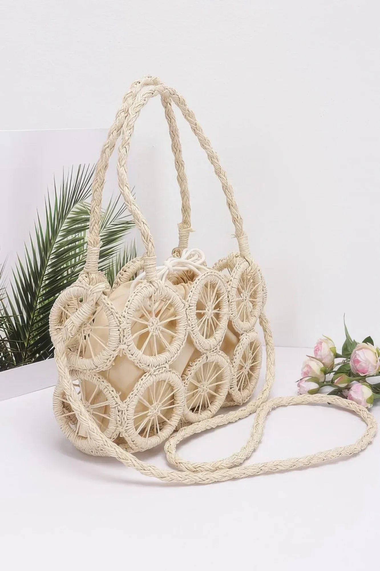 Faux Straw Multi Round Handmade Crossbody Bag | Mixtshop LLC