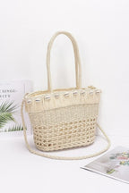 Faux Straw Shell Tote Bag | Mixtshop LLC