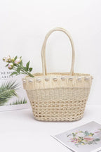 Faux Straw Shell Tote Bag | Mixtshop LLC