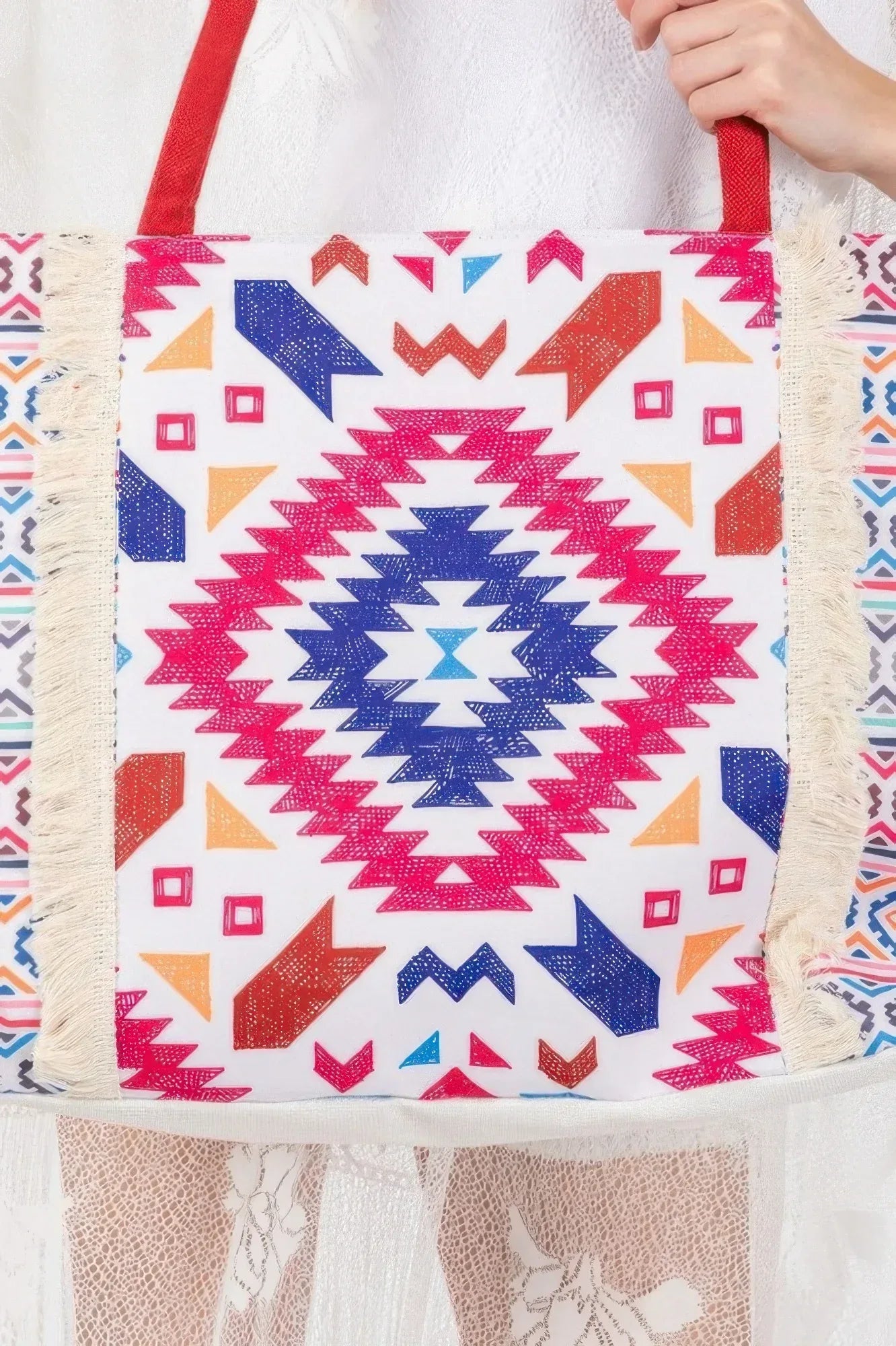 Boho Print Fringe Tote Bag | Mixtshop LLC