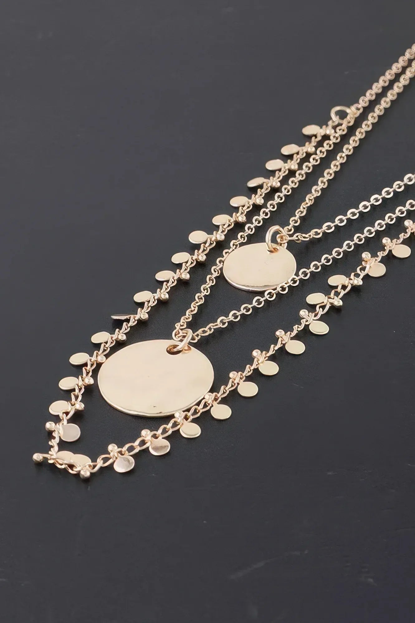 Triple Disc Charm Chain Necklace | Mixtshop LLC