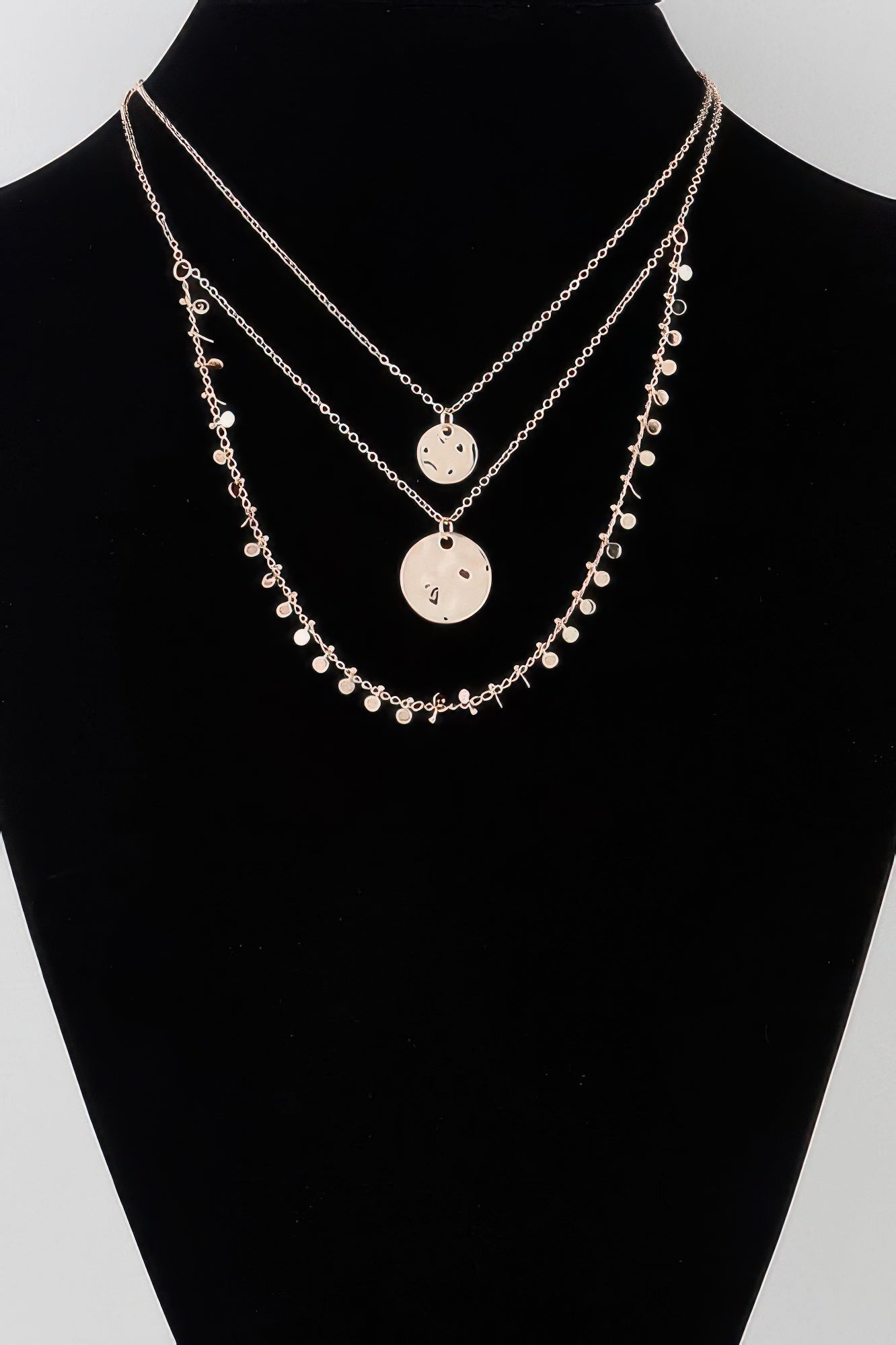Triple Disc Charm Chain Necklace Secondary image