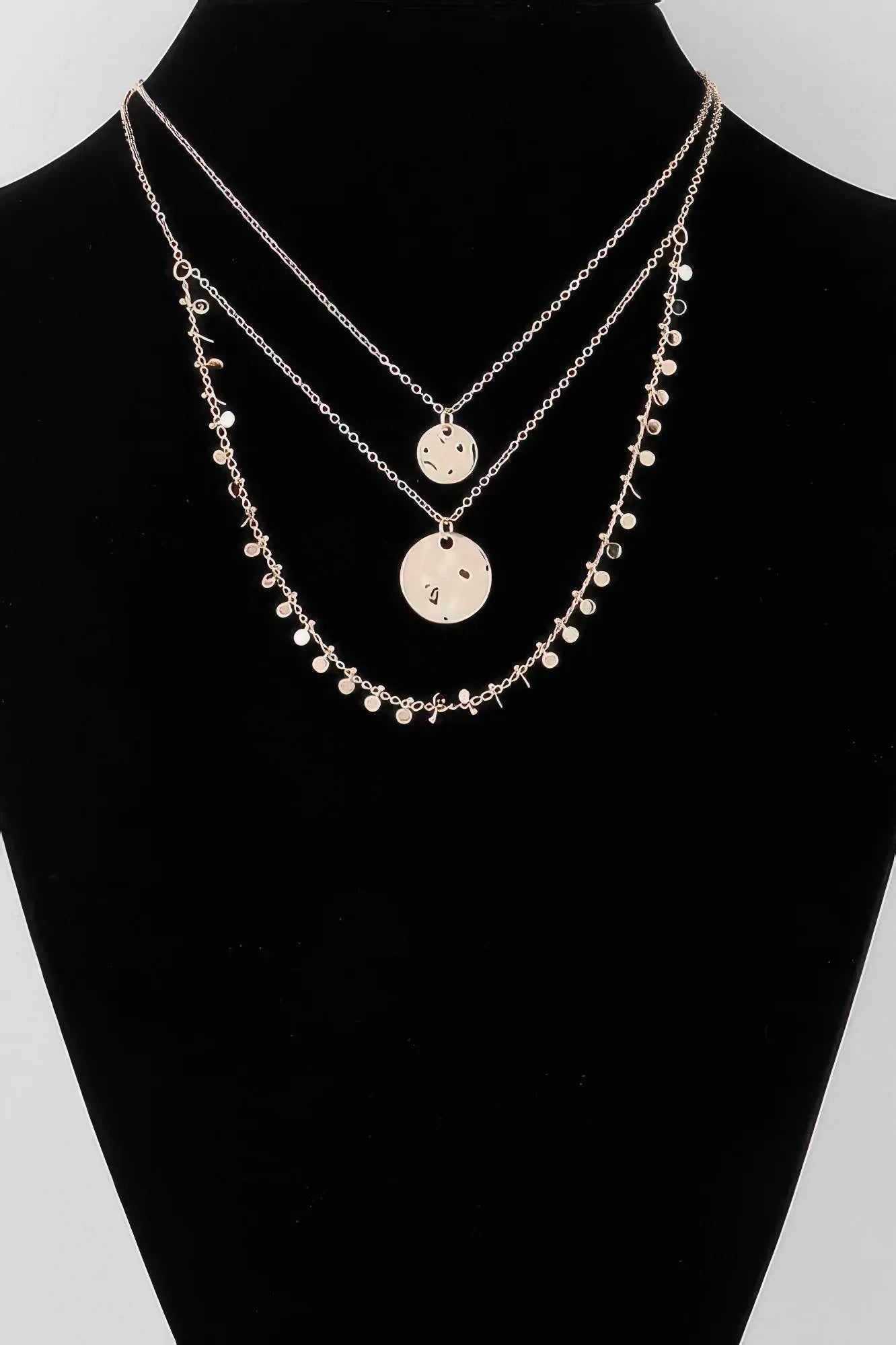 Triple Disc Charm Chain Necklace | Mixtshop LLC