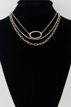 Triple Open Oval Chain Necklace | Mixtshop LLC
