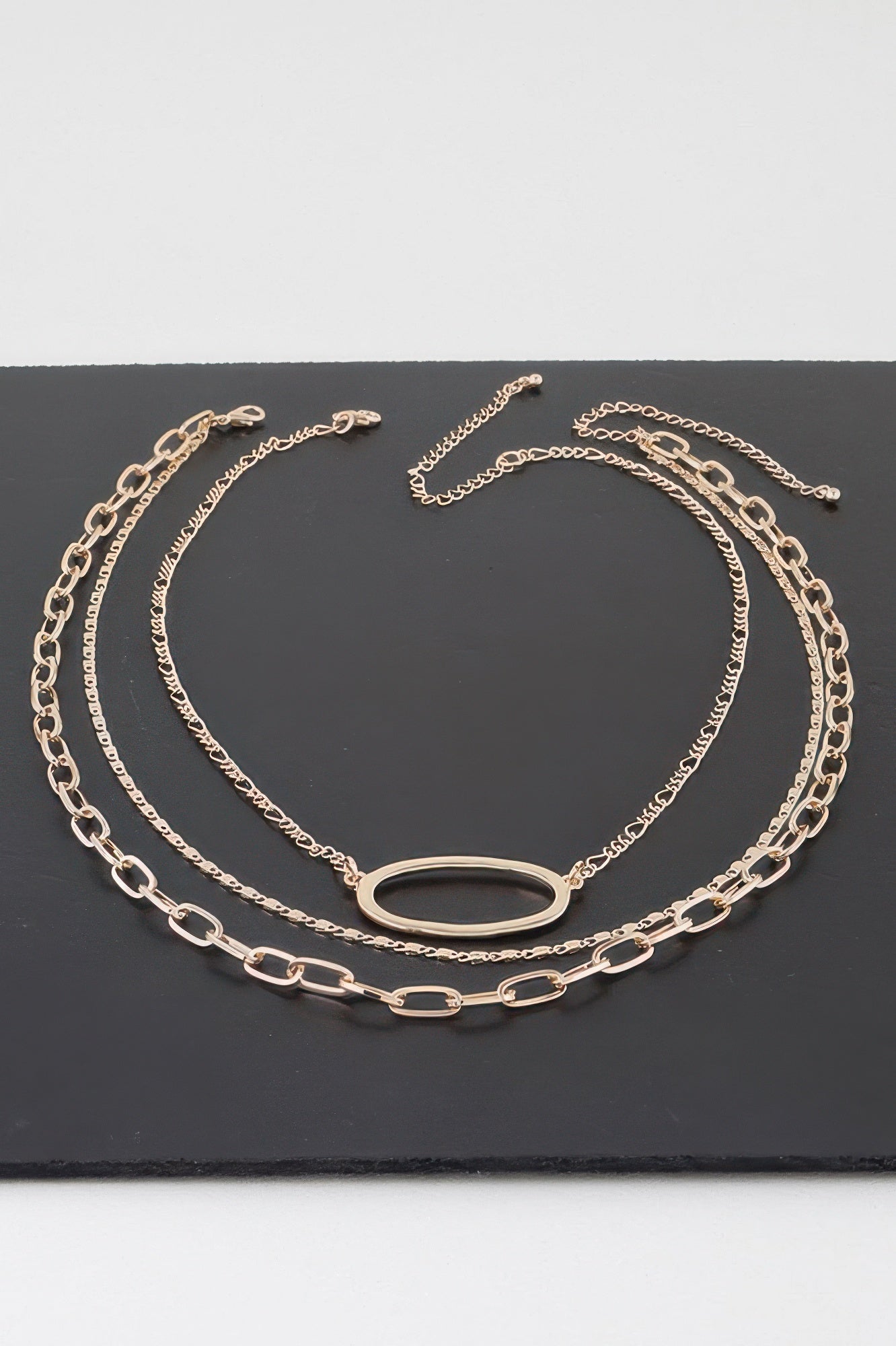 Triple Open Oval Chain Necklace Secondary image