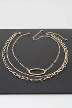 Triple Open Oval Chain Necklace | Mixtshop LLC