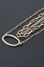 Triple Open Oval Chain Necklace | Mixtshop LLC