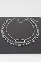 Triple Open Oval Chain Necklace | Mixtshop LLC