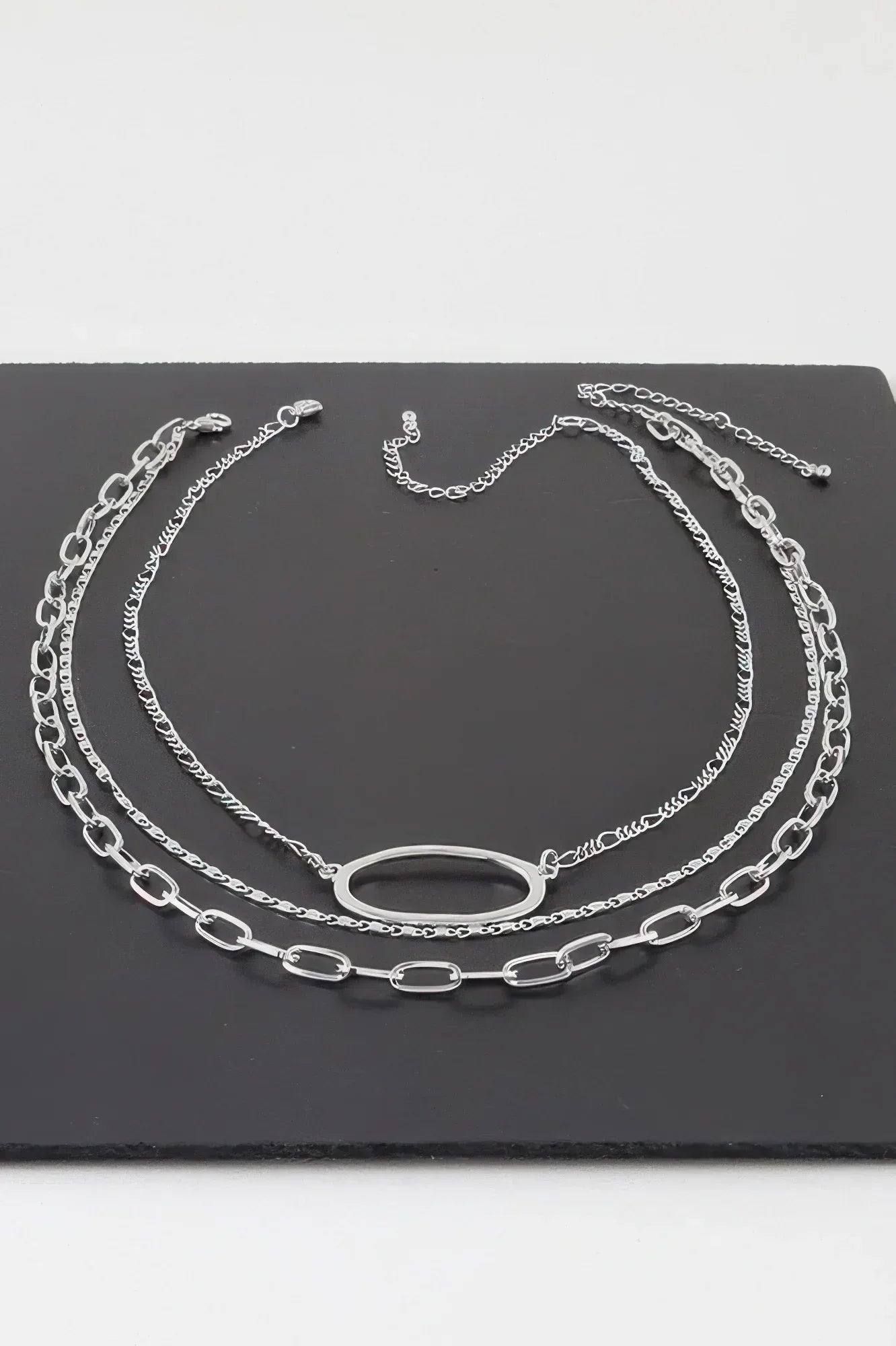 Triple Open Oval Chain Necklace | Mixtshop LLC
