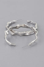 Wavy Accent Hoop Earrings | Mixtshop LLC