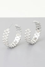 Triple Box Chain Hoop Earrings | Mixtshop LLC
