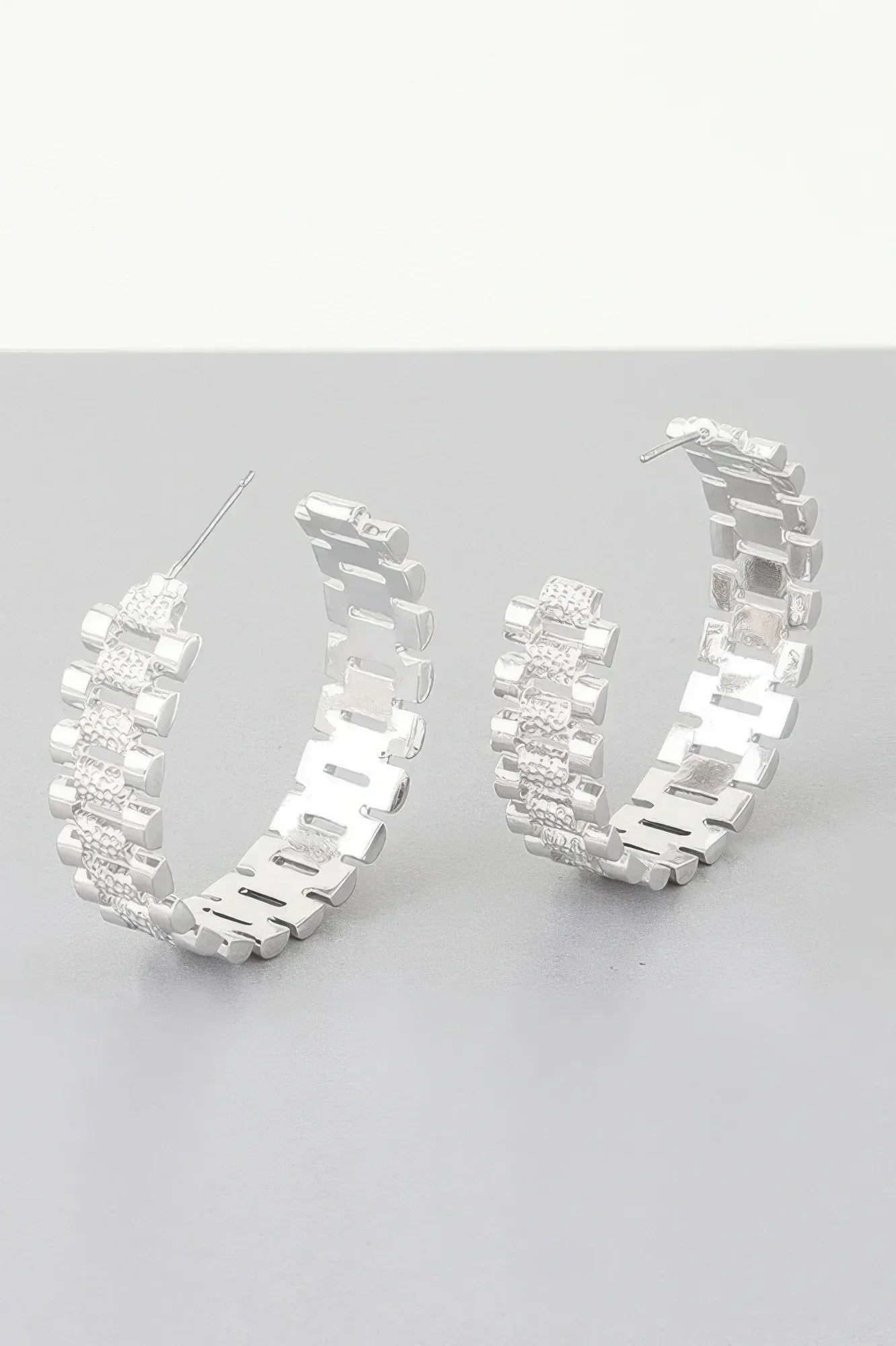 Triple Box Chain Hoop Earrings | Mixtshop LLC