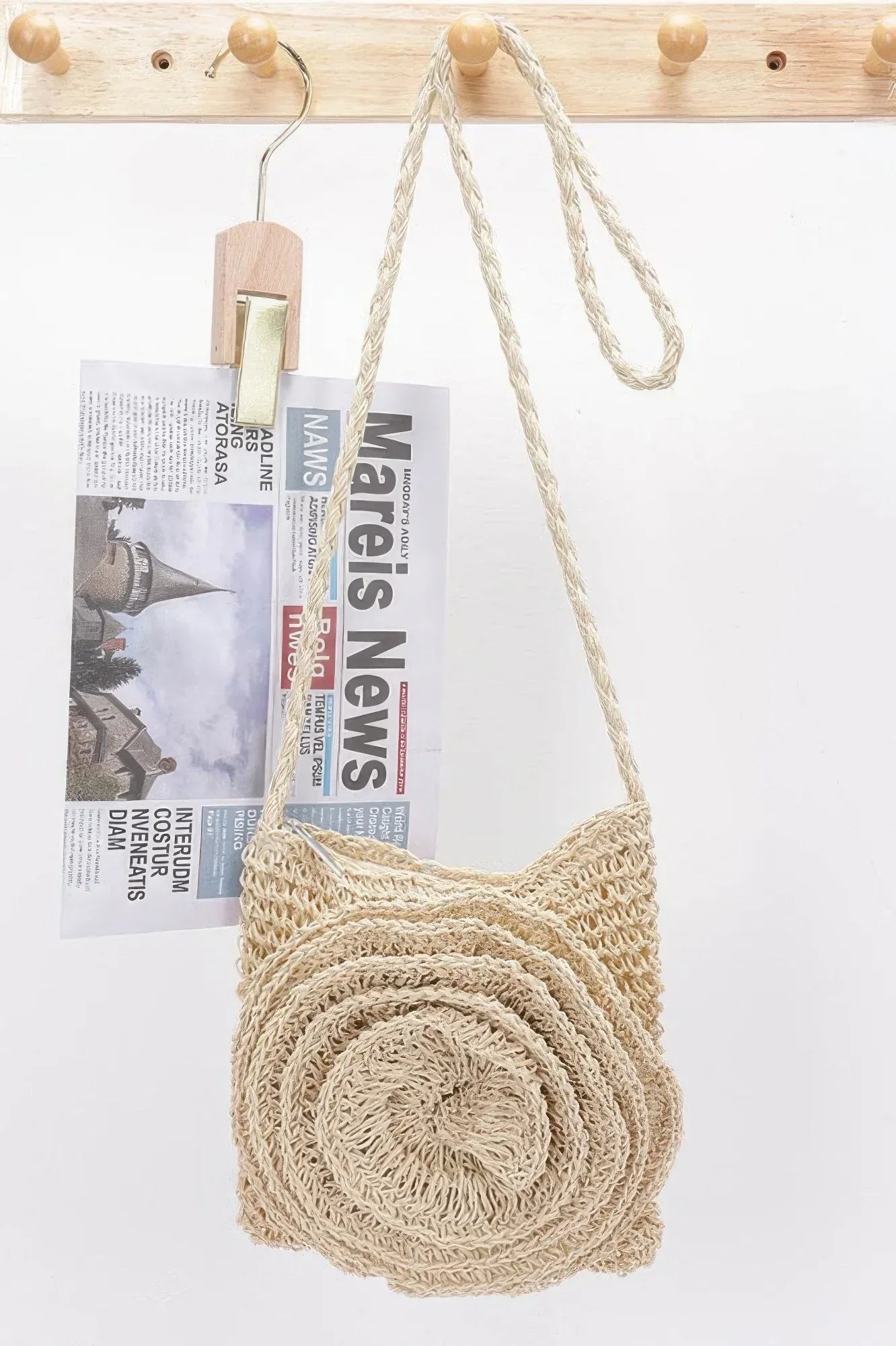 Faux Straw Handmade Big Flower Crossbody Bag | Mixtshop LLC