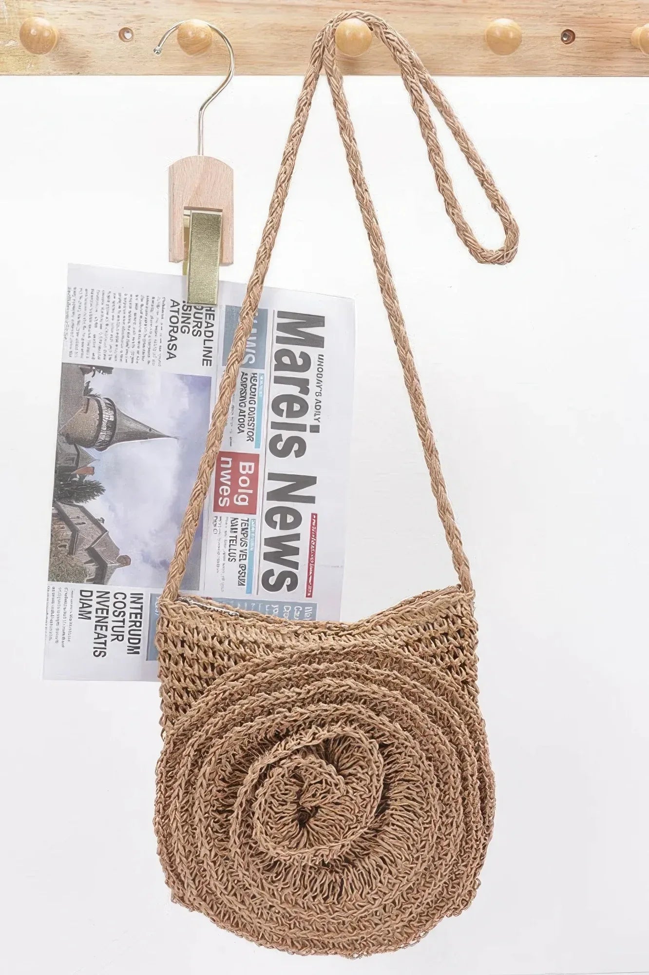 Faux Straw Handmade Big Flower Crossbody Bag Secondary image