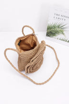 Faux Straw Handmade Big Flower Crossbody Bag | Mixtshop LLC