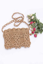 Faux Straw Handmade Flower Crossbody Bag | Mixtshop LLC