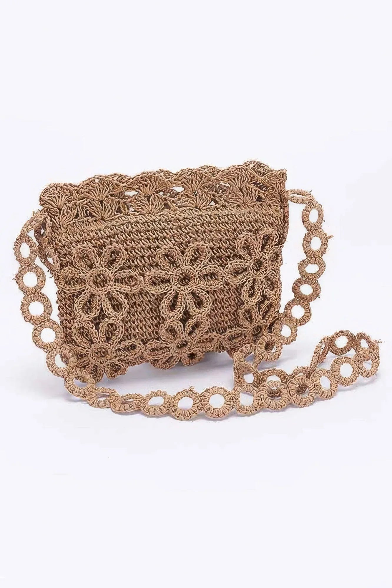 Faux Straw Handmade Flower Crossbody Bag Secondary image