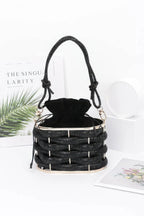 Rhinestone Braided Metal Bucket Bag | Mixtshop LLC