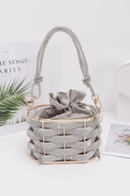 Rhinestone Braided Metal Bucket Bag | Mixtshop LLC