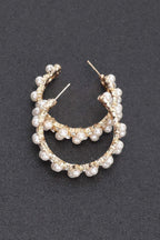 Pearl-embellished Gold Hoop Earrings | Mixtshop LLC