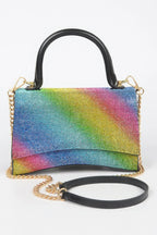Rhinestone Top Handle Flap Bag | Mixtshop LLC