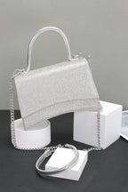 Rhinestone Top Handle Flap Bag | Mixtshop LLC