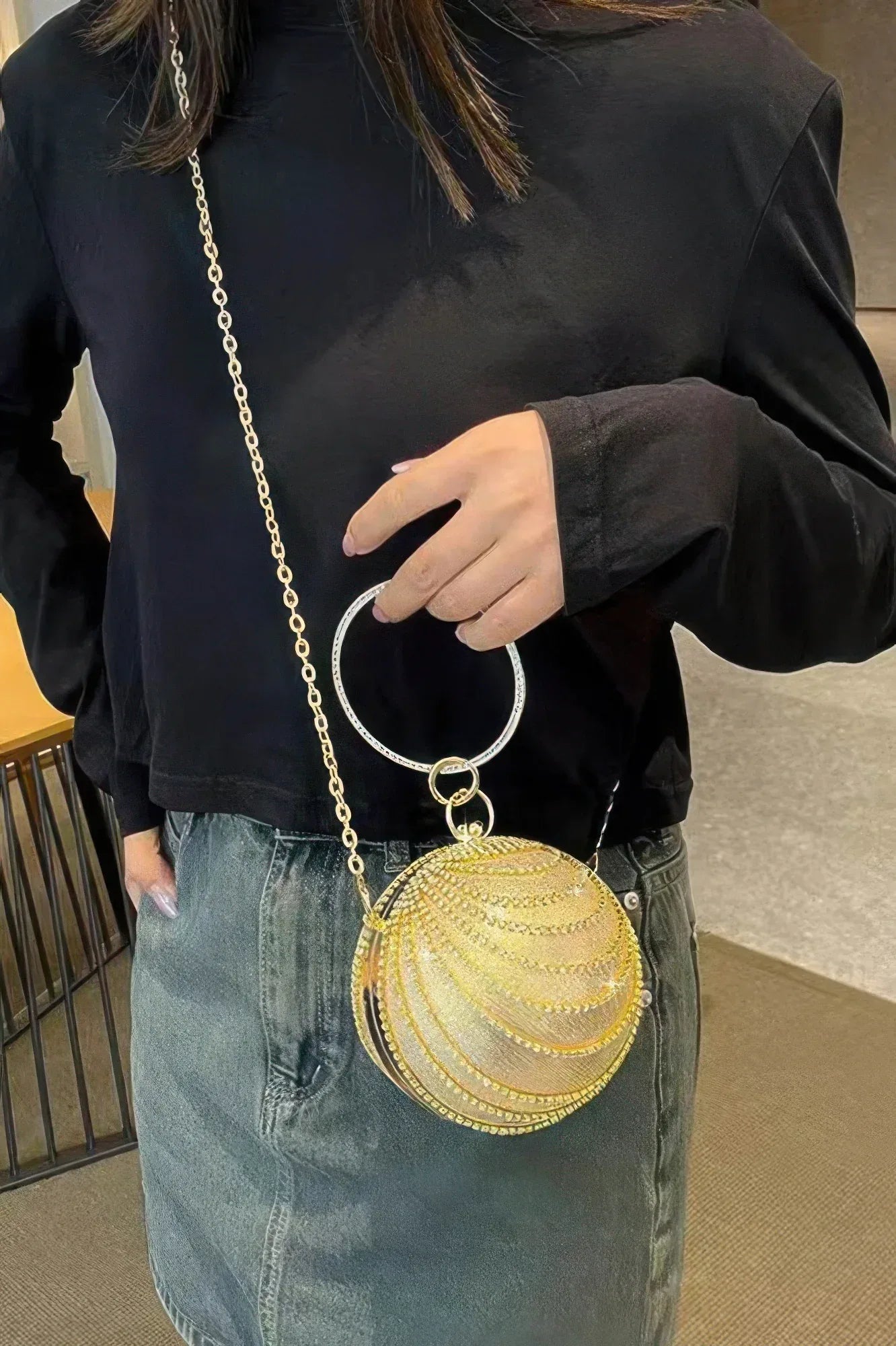 Rhinestone Round Party Clutch | Mixtshop LLC