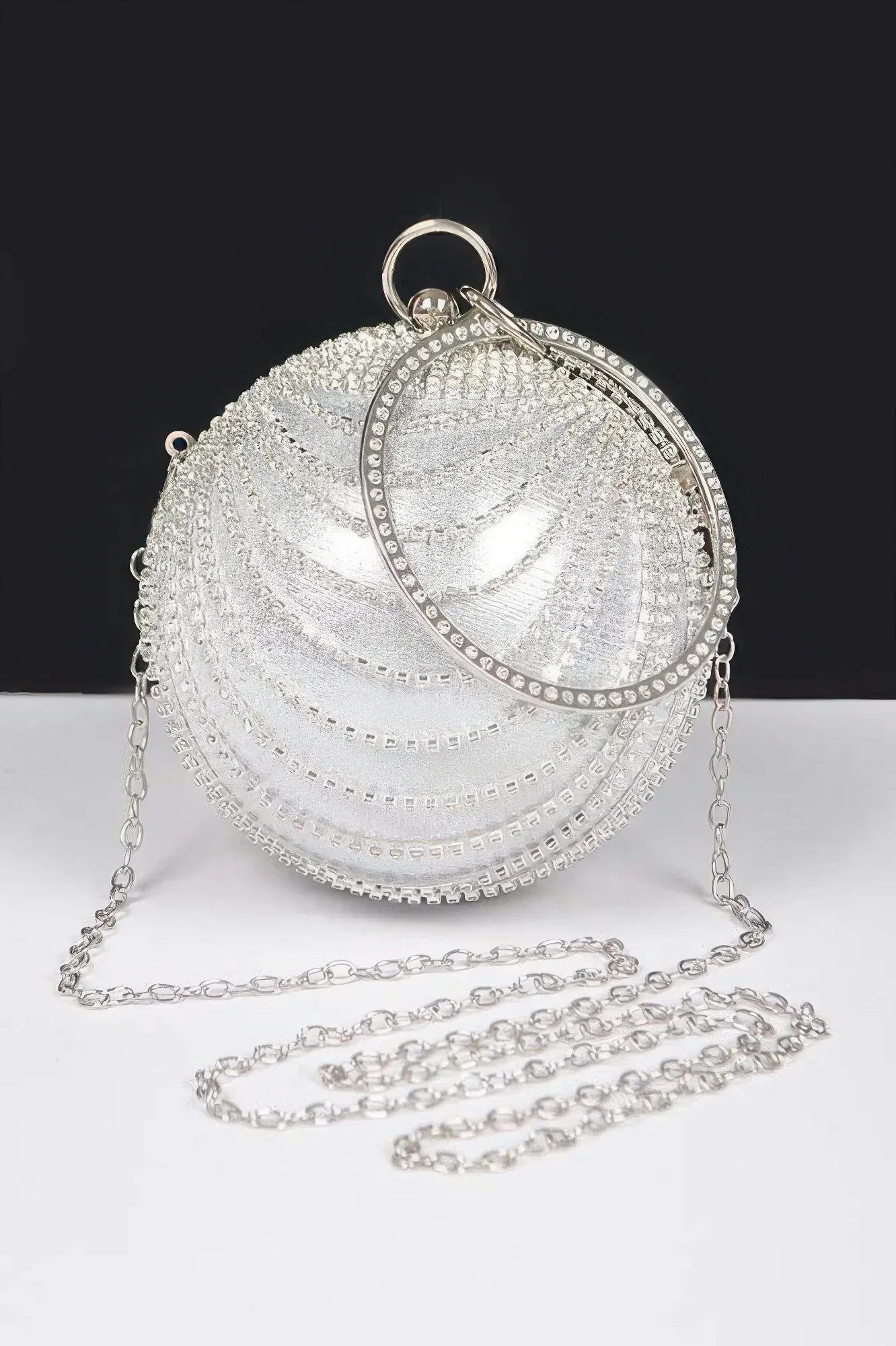 Rhinestone Round Party Clutch | Mixtshop LLC