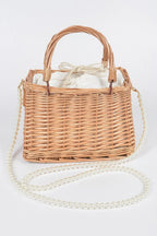 Bamboo Clutch W Faux Pearl Strap | Mixtshop LLC