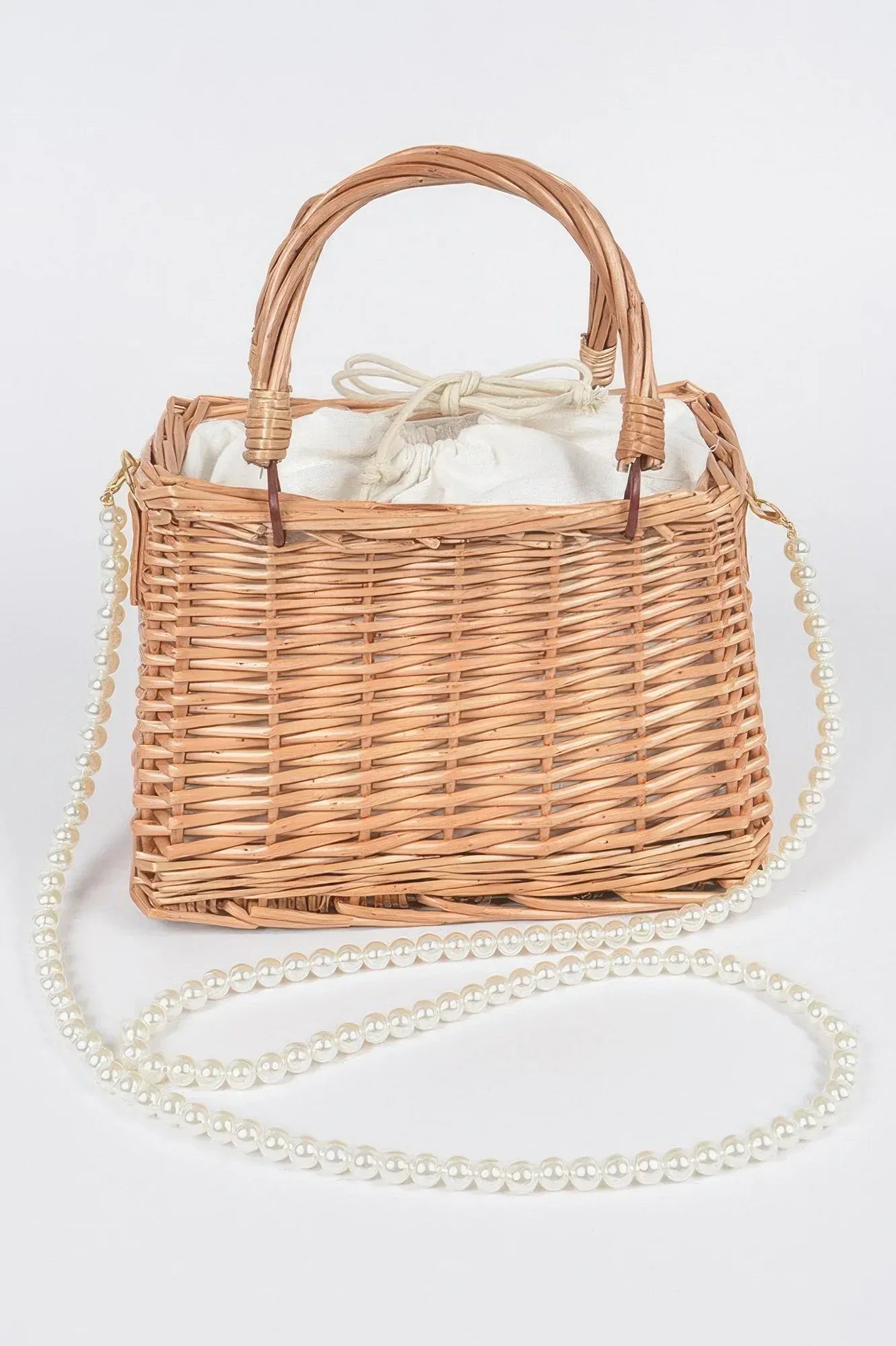 Bamboo Clutch W Faux Pearl Strap | Mixtshop LLC