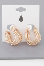 Triple Shiny Wire Wrap Around Hoop Earrings | Mixtshop LLC