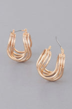 Triple Shiny Wire Wrap Around Hoop Earrings | Mixtshop LLC