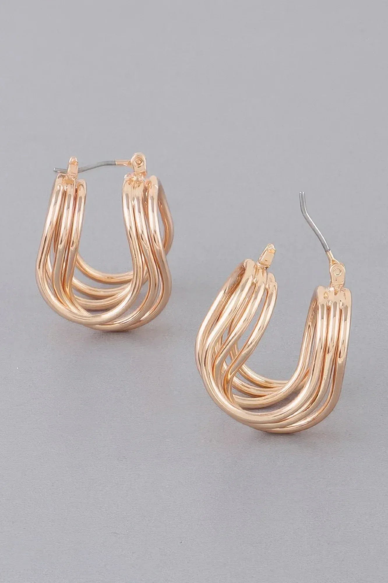 Triple Shiny Wire Wrap Around Hoop Earrings | Mixtshop LLC