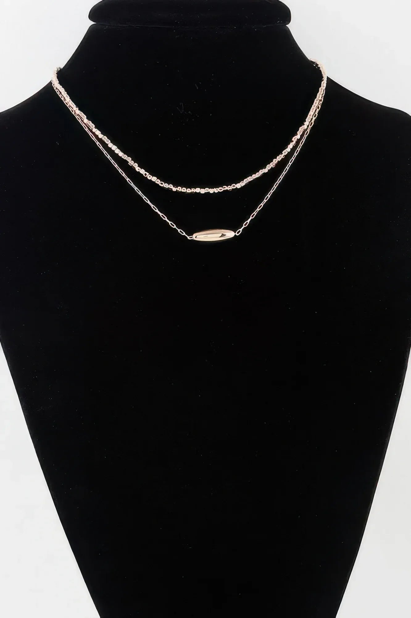 Double Cube Beaded Oval Chain Necklace | Mixtshop LLC Main image