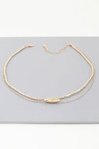 Double Cube Beaded Oval Chain Necklace | Mixtshop LLC