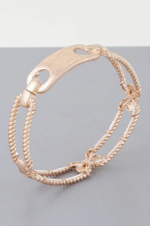 Multi Shiny Twisted Plate Cuff Bracelet | Mixtshop LLC