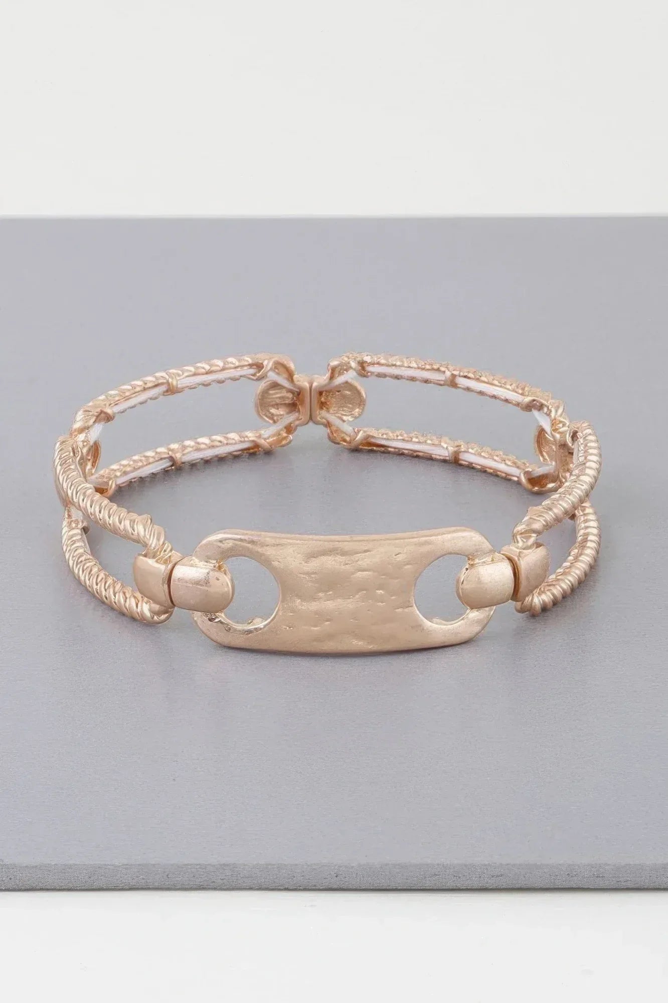 Multi Shiny Twisted Plate Cuff Bracelet | Mixtshop LLC