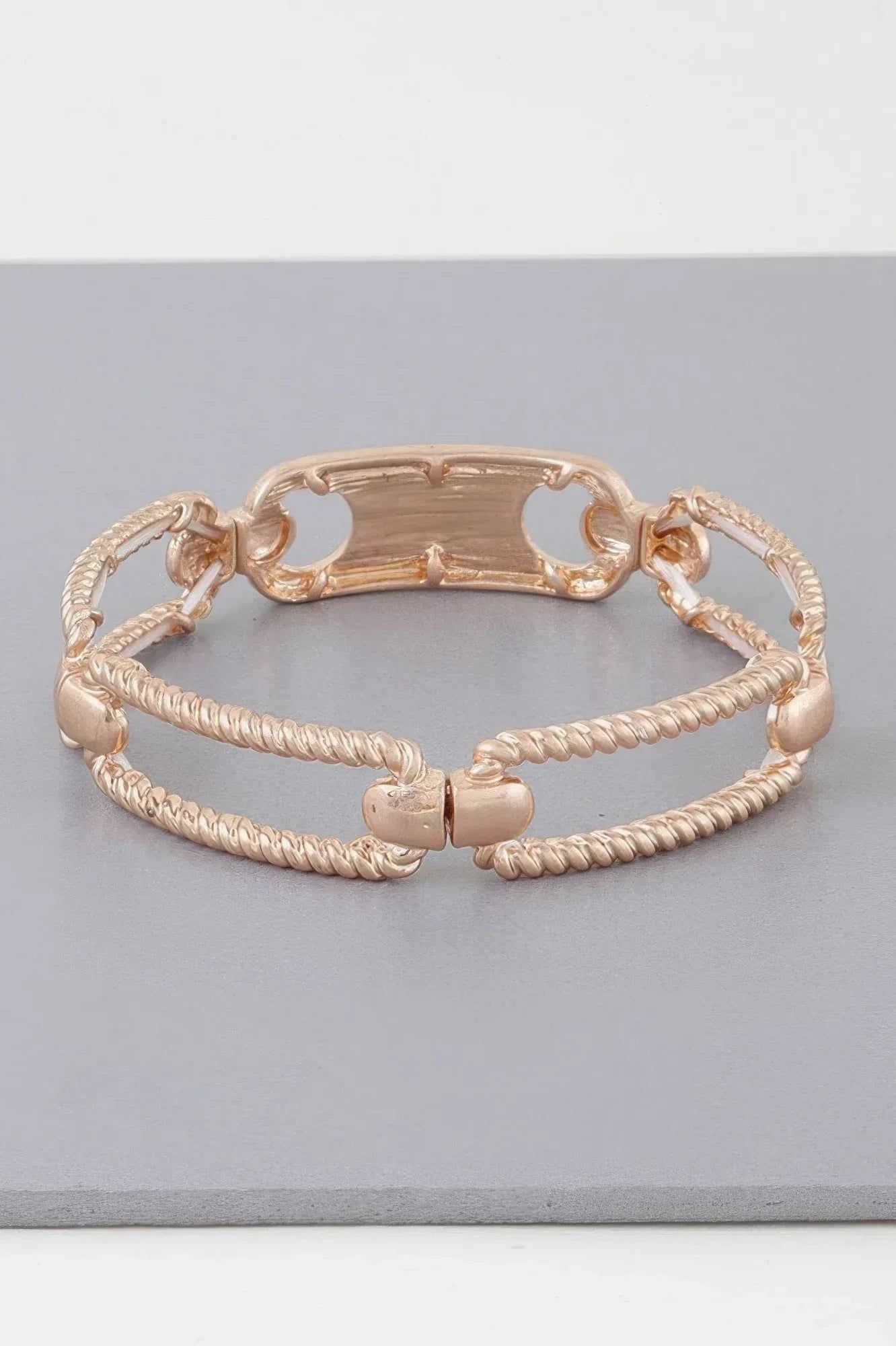 Multi Shiny Twisted Plate Cuff Bracelet | Mixtshop LLC