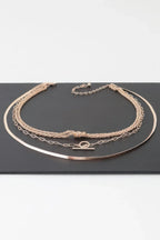 Multi Metallic Toggle Link Chain Tied Necklace | Mixtshop LLC