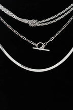 Multi Metallic Toggle Link Chain Tied Necklace | Mixtshop LLC