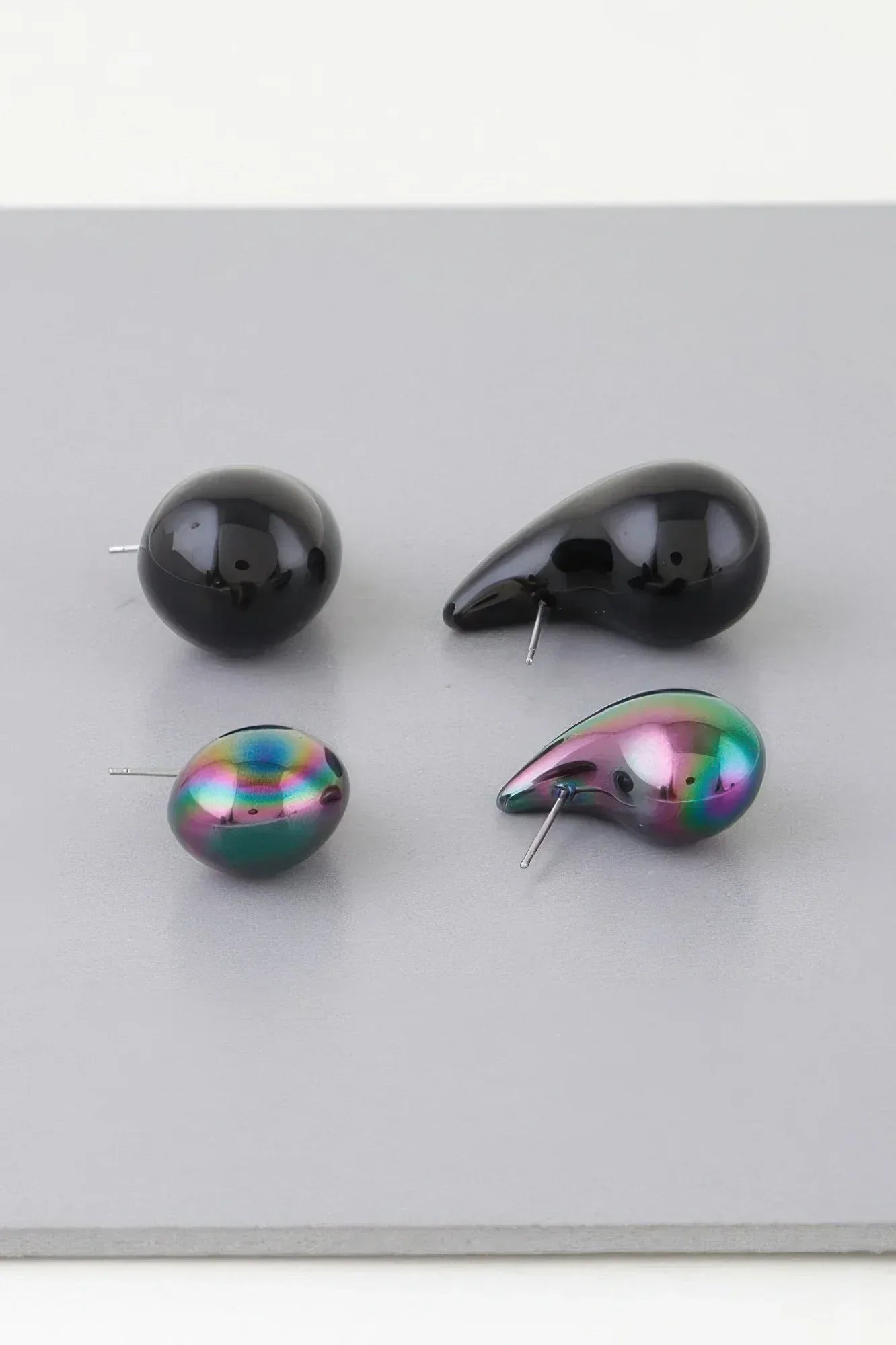 Multi Bulky Crescent Hoop Earrings Set Secondary image