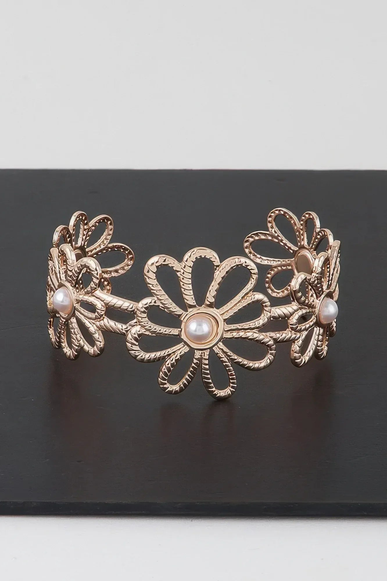 Pearled Flower Cuff Bracelet | Mixtshop LLC