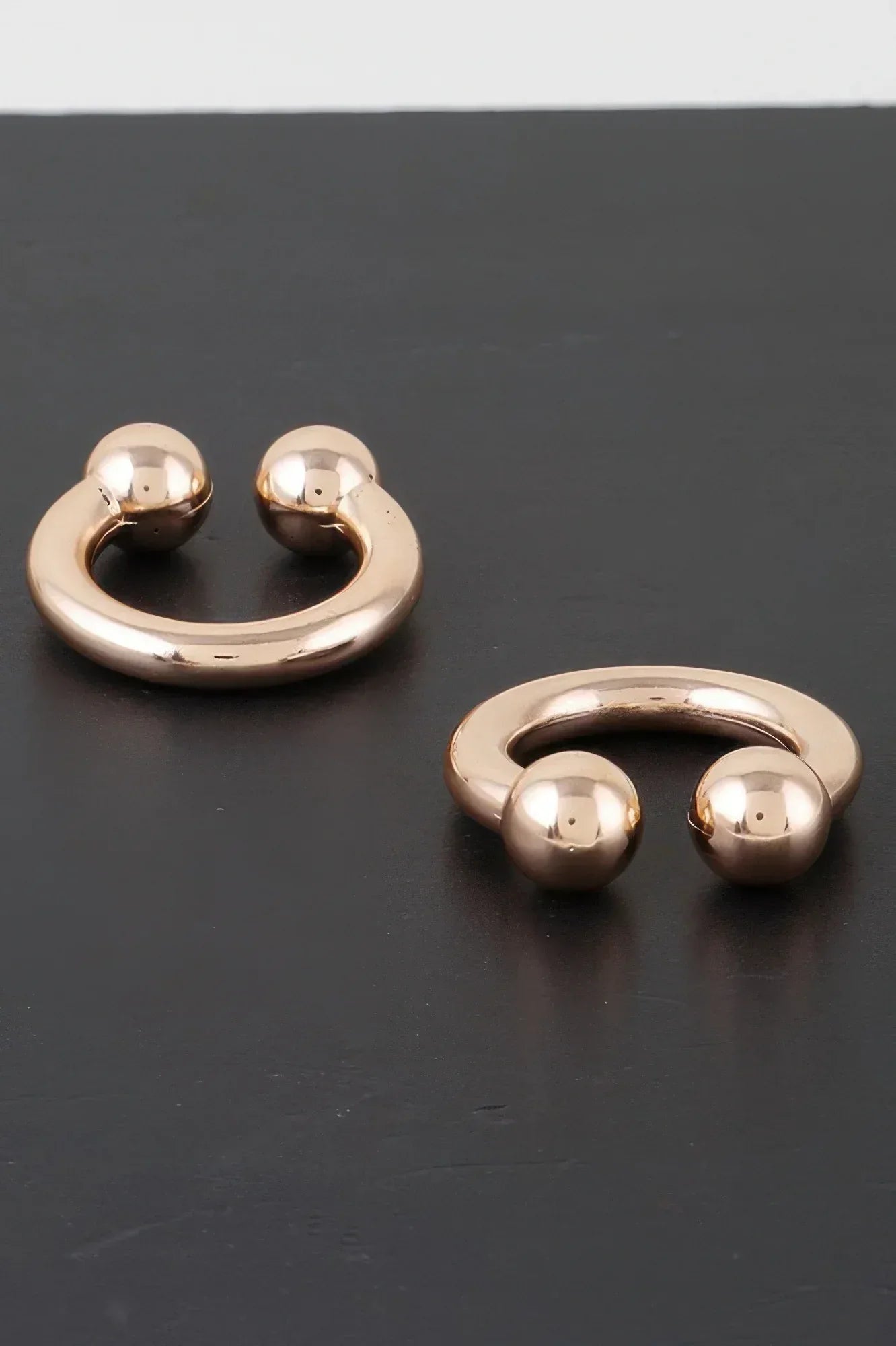 Horn Bolt Hoop Earrings Secondary image