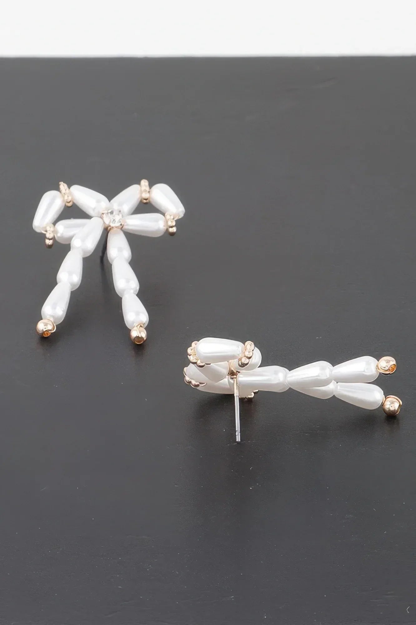 Multi Pearl Ribbon Earrings Secondary image
