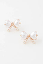 Heart Pearl Ribbon Earrings | Mixtshop LLC