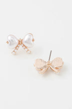 Heart Pearl Ribbon Earrings | Mixtshop LLC